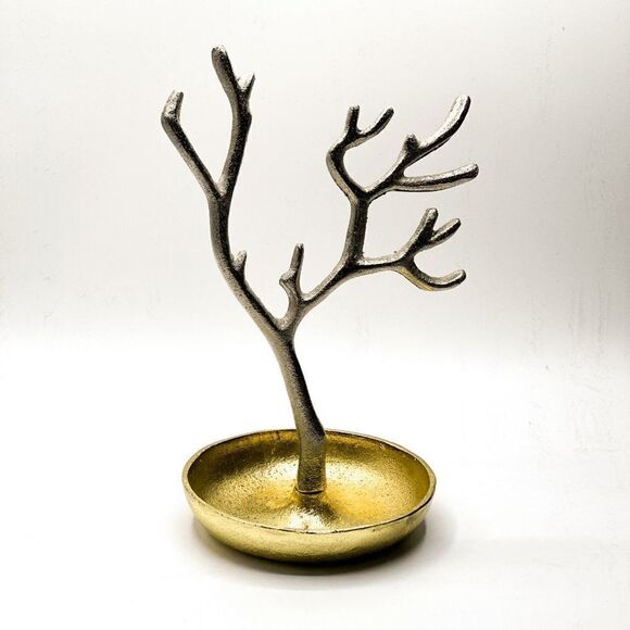 Gold and Silver Tree Branch Jewelry Display Stand - Picture 4 of 5